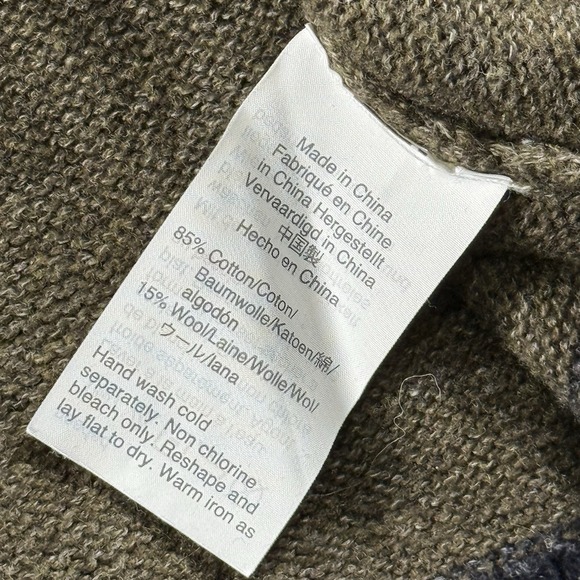 J Crew /Jeans Sweater Mens XL Green Wool Botton‎ Blend Classiccore Sweatshirt - Picture 6 of 7